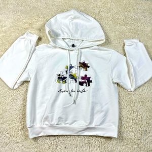Zaful White Girls Sweatshirt Hoodie